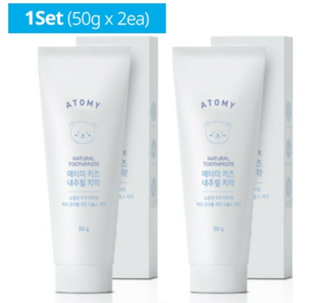 Atomy Kids Natural Toothpaste Non-Fluoride Organic Raspberry 2pcs 50g ea NEW